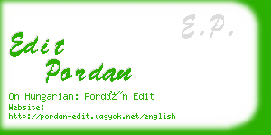 edit pordan business card